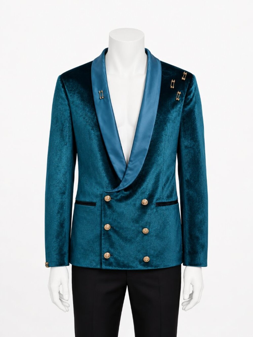 ALEXANDRO FRATELLI | Green Velvet Double Breasted Evening Blazer US 42 L